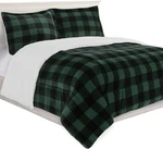 3-PIECE Queen Buffalo Plaid Comforter Set, Reversible Sherpa Micro-suede Bedding. Fixed Price $109.99.
