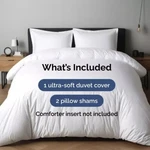 Washed Microfiber Queen Duvet Cover Set, 3 Pieces With 2 Pillow Shams. Fixed Price $17.99.