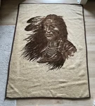 Vintage Native American Blanket Cannon Ibena Reversible Indian Chief Heavy. Fixed Price $45.00.