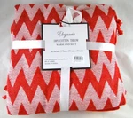 Two (2) Elegancia 100% Cotton Throw Blanket Red Chevron 50" X 60" Christmas. Fixed Price $34.95.