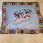 Mohawk Tapestry Throw Blanket Penguins Polar Bear Downhill Ride 48"X54" Usa. Fixed Price $16.99.