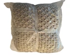 Pottery Barn Bayside Stitch Chunky Knit Throw Blanket Ivory 44" X 56" A2 Nwot. Fixed Price $99.99.