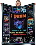 Drum Music Lover Gifts Throw Blanket, Soft Flannel Decor 50 60IN,. Fixed Price $29.79.