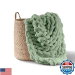 Adyrescia Chunky Knit Blanket Throw 100% Hand With Jumbo Chenille Yarn. Fixed Price $74.99.