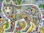 New Arctic Wolf Northwest Woven Afghan Throw Blanket Wolves Native American Nip. Fixed Price $38.44.