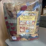 New & Unopened !! Teresa Kogut Fleece Blanket Old Friend Teddy Bear 2004. Fixed Price $19.99.