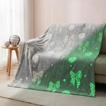 Grey Volleyball Bow Blanket 50X60 Inch Glow Dark Flannel Throw Team Gift. Fixed Price $32.94.