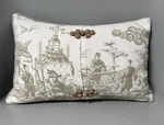 Williams Sonoma Home Toile Asian Print Linen Accent Throw Pillow Cover & Insert. Fixed Price $45.00.