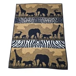 Biederlack Safari Animal Print Blanket Throw 54X70 Tan Black Made Germany. Fixed Price $29.95.