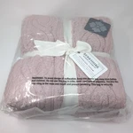 Berkshire Blanket Home Oversized Sherpa Throw Blush Pink Cable Knit Cozy New. Fixed Price $50.00.