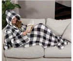 Ella Jayne Wearable Weighted Snuggle Blanket, Black/white. Fixed Price $105.00.