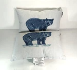 Decorative Embroidered Pair (2) Bear Couch Pillows Threshold Target Oeko-tex Nwt. Fixed Price $44.99.