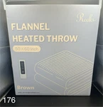 Reaks Electric Heated Flannel Throw Soft Blanket Sherpa 50X60 Inch (brown). Fixed Price $39.99.