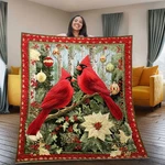 Red Cardinal Quilt Blanket Winter Throw Christmas Bird Bedding Holiday Decoratio. Fixed Price $49.88.