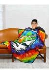 Grateful Dead Steal Your Face Tie Dye Fleece Blanket 50'' X 60'' Tapestry Syf. Fixed Price $62.39.