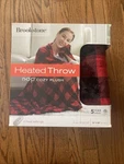 Brookstone Cozy Heated Plush Throw Red/black Built-in Controller 50 X60 New. Fixed Price $35.00.