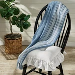 Aurora Stripe Woven Throw 60X50 Country Farmhouse Blue Cotton Soft Park. Fixed Price $49.29.