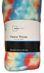 Psychedelic Tie Dye Fleece Multicolor Stadium Throw Blanket 50X60" Mainstays. Fixed Price $11.99.