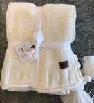Ugg Australia "preston" Knit - Tasseled Ivory Throw Blanket 50"X70" Nwt $128. Fixed Price $99.95.