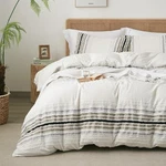 Ranunculus Tufted Stripes Ombre Queen Duvet Cover Set, Soft Brushed Microfiber. Fixed Price $57.74.