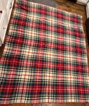 Vintage Ll Bean Plaid Wool Blanket Blue*red*ivory Tartan Camp Throw Fringe 82X69. Fixed Price $99.99.