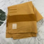Hudsons Bay Co Point Blanket Vintage 50S Gold Yellow Stripe Wool 90X74 England. Fixed Price $141.99.