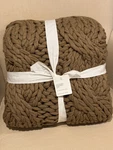 Pottery Barn Colossal Handknit Throw 44"W X 56"L Bronze Sold Out Color New $179. Fixed Price $119.95.