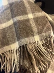 Alpaca Wool Pima Blend Brown/tan Plaid Fringe Camp Cabin Blanket 54X70 Lodge. Fixed Price $98.00.