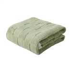 Jacquard Checkered Green Fluffy Flannel Fleece 71 In. X 79 Blanket. Fixed Price $23.60.