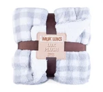 Muk Luks, Soft Buffalo Plaid Double-layer Sherpa Throw Blanket (gray). Fixed Price $58.00.