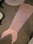 Pink Mermaid Tail Blanket By Pillowfort 66" Long Pastel Coral & Gold Scale Lines. Fixed Price $13.99.