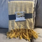 Threshold Studio 60X50" Chunky Knit Throw Blanket Sunflower Fringe 100% Cotton. Fixed Price $20.40.