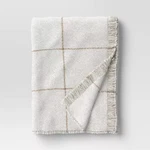 Windowpane Boucle Throw Blanket Cream/neutral - Threshold. Fixed Price $12.99.