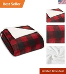Cozy King Blanket: Reversible Sherpa Fleece, Buffalo Plaid - Super Soft Comfort. Fixed Price $103.98.