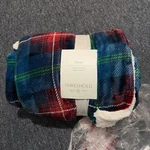 Plaid Plush Throw Blanket With Faux Shearling Reverse - Threshold 60 50. Fixed Price $10.00.