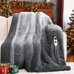 Rujipo Heated Electric Blanket Twin Faux Fur With Soft 62X84, Foggy Dusk. Fixed Price $92.30.