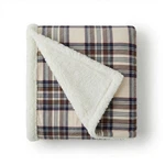 Eddie Bauer - Sherpa Throw Blanket For Couch 50" X 60", Edgewood Plaid Khaki. Fixed Price $25.38.