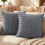 Futei Grey Decorative Throw Pillow Covers 26X26 Inch Set 2,SOFT Solid Rose Sw. Fixed Price $40.99.