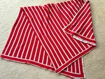 Red Cream Stripe Reversible Throw Blanket Cotton 58" X 67" Used Great Condition. Fixed Price $48.09.