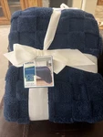 Your Zone- Plush Blanket For Twin Full Bed! 76INX86IN. Dark Blue. Fixed Price $15.00.