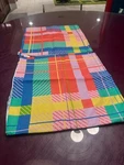 Spoonflower Colorful Abstract Plaid Throw Pillow Cover. Fixed Price $33.00.