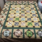 New Handmade Quilt Queen Size Throw Blanket Patch Reversible Fleece Side 90X84". Fixed Price $93.90.