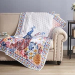 Greenland Home Fashions Huntington Peacock Quilted Throw Blanket: Vintage. Fixed Price $83.99.