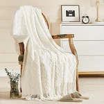 Inhand Knitted Throw Blanket For Couch Bed, Soft 50"X60", A(off White). Fixed Price $37.41.