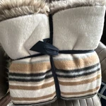 Pottery Barn Pendleton Yakima Faux Fur Stripe Throw Blanket 60X80 In. Fixed Price $149.97.