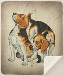 Beagle Breed Hunting Dogs Family Pair Sherpa Fleece Throw Blanket. Fixed Price $68.95.