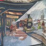 Train Station Tapestry Throw/blanket 56"X44" Ivorydale By Northwest P&g Holiday. Fixed Price $19.99.