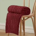 Cable Knit Throw Blankets 60X80 Inch Soft Cozy Lightweight Acrylic Dark Red. Fixed Price $24.53.