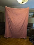 Vintage Acrylic Blanket Satin Nylon Trim Pastel Pink Twin Size Usa Dorm Bedroom. Fixed Price $50.00.