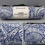 Tommy Bahama Blue Seashell Starfish Picnic Beach Blanket Carrying Case Coastal. Fixed Price $49.99.